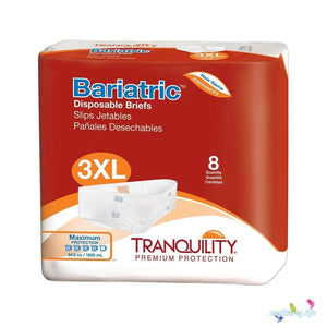 Tranquility SlimLine Original disposable Briefs - adult diapers for incontinence protection 3XL Bariatric fits up to 96" waist/hip