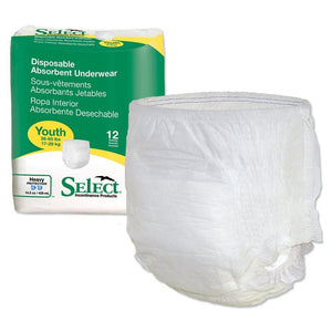 Select disposable Protective Underwear from the makers of Tranquility in 7 sizes - Youth packaging with product