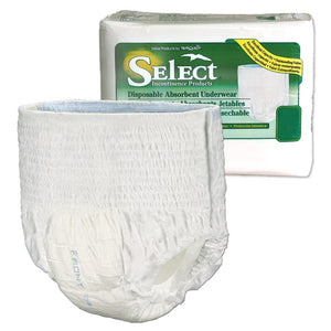 Select disposable Protective Underwear from the makers of Tranquility in 7 sizes - product with packaging