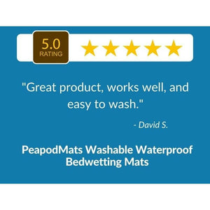 5 Star Customer Review: "Great product, works well, and easy to wash." - PeapodMats washable waterproof chair pad