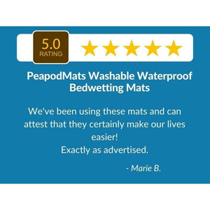 5 Star Customer Review: "We've been using these mats and can attest that they certainly make our lives easier! Exactly as advertised." - PeapodMats washable waterproof chair pad