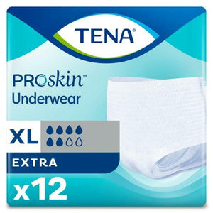 TENA Extra Protective Disposable Underwear Extra for moderate to heavy bladder leakage in XL, front packaging
