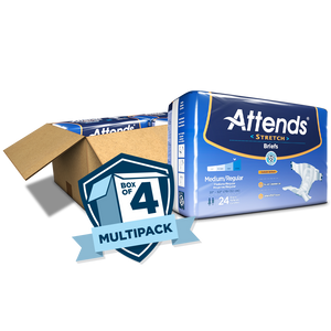 Attends Stretch Briefs adult diapers for incontinence sold by the case