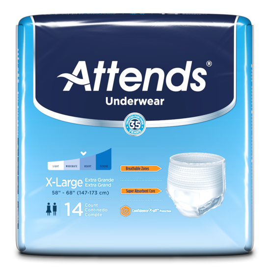 Attends Disposable Underwear Male Large / X-Large, 72 Ct, Large