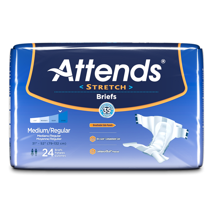 Attends Incontinence Stretch Briefs Adult Diapers Moderate Absorbency