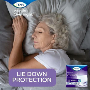 TENA ProSkin Overnight Super Protective Underwear; disposable underwear for incontinence protection with lie down protection