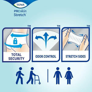 TENA ProSKin Stretch Briefs Insta-Dri Skin Caring system