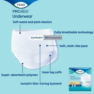 TENA Plus Protective disposable Underwear - with ConfioAir® Breathable Technology for moderate to heavy bladder leakage protection  features