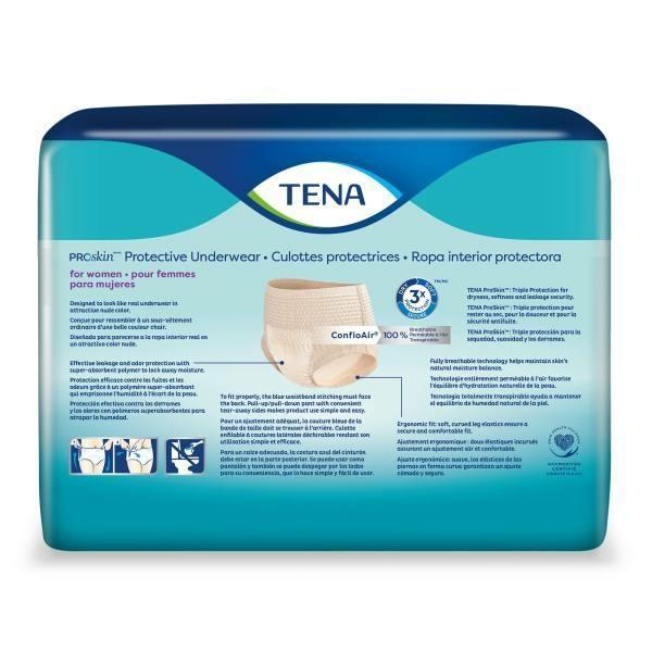 Disposable incontinence underwear for light bladder leakage  TENA ProSkin Protective  Underwear for Women –