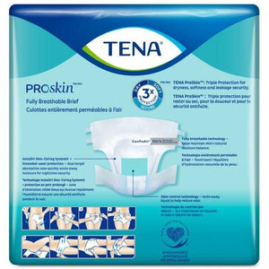 TENA ProSkin Ultra Incontinence Brief Unisex back of packaging
