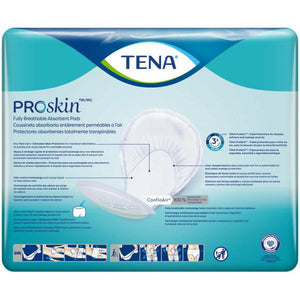 TENA ProSkin Pads, Night Super - Instadri skin-caring system locks moisture away to help keep skin dry and protected; back of packaging