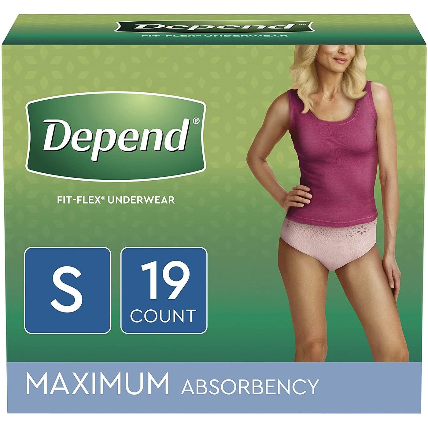 Depend Fit-Flex Incontinence Underwear for Women, Maximum Absorbency,  Blush, Medium - 18 ct