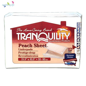 Tranquility Peach Sheet Underpad, 21.5 x 32.5 inches - disposable bed pad for incontinence protection