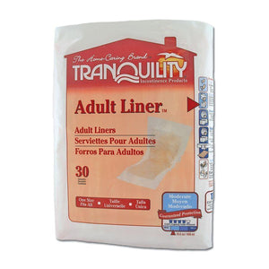Tranquility Adult unisex Underwear Liners for light urinary and fecal incontinence packaging