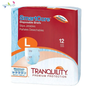 Tranquility Smartcore Disposable Brief - Adult Diapers for incontinence protection with breathable sides in Large
