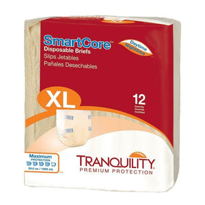 Tranquility Smartcore Disposable Brief - Adult Diapers for incontinence protection with breathable sides in XL