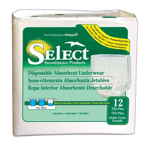 Select disposable Protective Underwear from the makers of Tranquility in 7 sizes - 2XL packaging