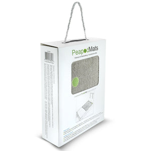 3x3 Sandman Taupe packaging - PeapodMats washable waterproof bed wetting mats