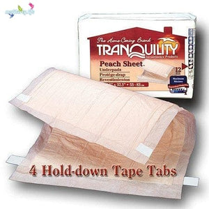 Tranquility underpad Peach Sheet to protect beds and chairs from bed wetting