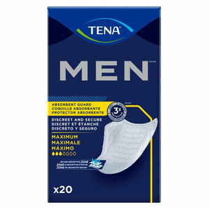 50600 TENA Men Maximum Guard Incontinence Pad for Men Maximum Absorbency 20 count.