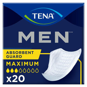 50600 TENA Men Maximum Guard Incontinence Pad for Men Maximum Absorbency 20 count.