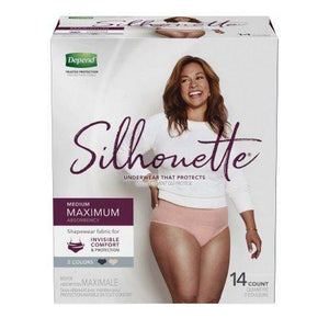 Depend Silhouette Underwear for Women - disposable underwear for light bladder leak protection, Medium
