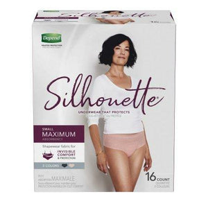 Depend Silhouette Underwear for Women - disposable underwear for light bladder leak protection, Small