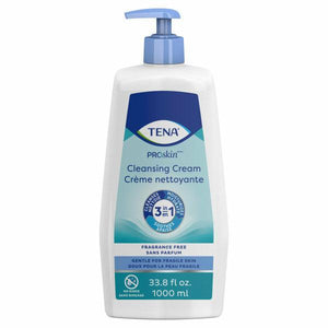 64415 TENA ProSkin Cleansing Cream Rinse-Free Body Wash, Unscented, 33.8 fl. oz. Pump Bottle packaging front