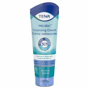 TENA ProSkin Cleansing Cream Rinse-Free Body Wash, Scented, 8.5 fl. oz. Tube packaging front