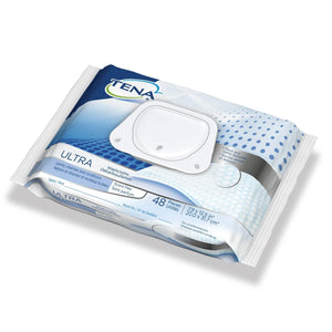  TENA Ultra - Unscented (Scent Free) Washcloth, Premoistened Wipe gently and effectively cleanses and conditions fragile skin; 48 wipes per package. Sold by the case
