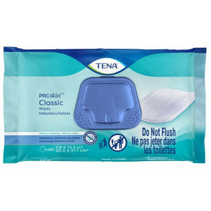 TENA ProSkin Washcloths: Classic Premoistened Wipes 7.9" x 12.5” or 20 x 31.7 cm - Freshly scented; 48 wipes per pack, 12 packs or 576 wipes per case