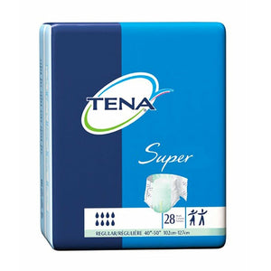 TENA Super Incontinence Briefs in regular with highest level of absorbency for nighttime and extended wear protection, front packaging