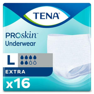 TENA Extra Protective Disposable Underwear Extra for moderate to heavy bladder leakage in Large, front packaging