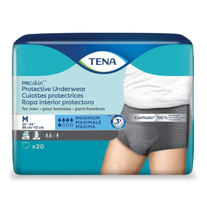 TENA ProSkin Protective disposable Underwear for Men for light bladder leak protection; 100% fully breathable technology Medium packaging