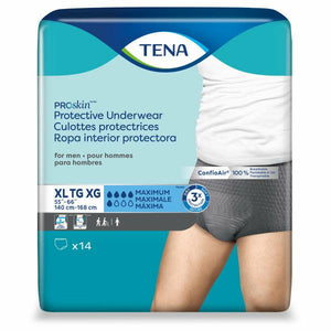 TENA ProSkin Protective disposable Underwear for Men for light bladder leak protection; 100% fully breathable technology XL packaging
