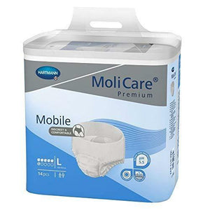 Molicare Mobile adult diapers in large Protective Disposable Underwear for fecal and urinary incontinence, latest packaging