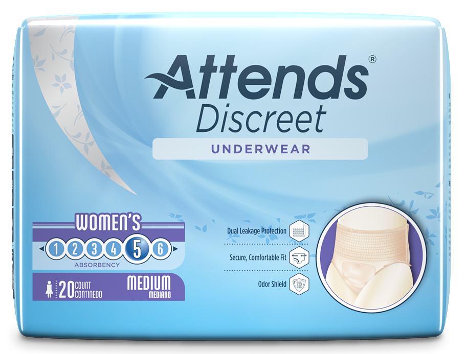 Always Discreet, Incontinence Underwear for Women, Maximum Protection,  Small / Medium, 7 Count