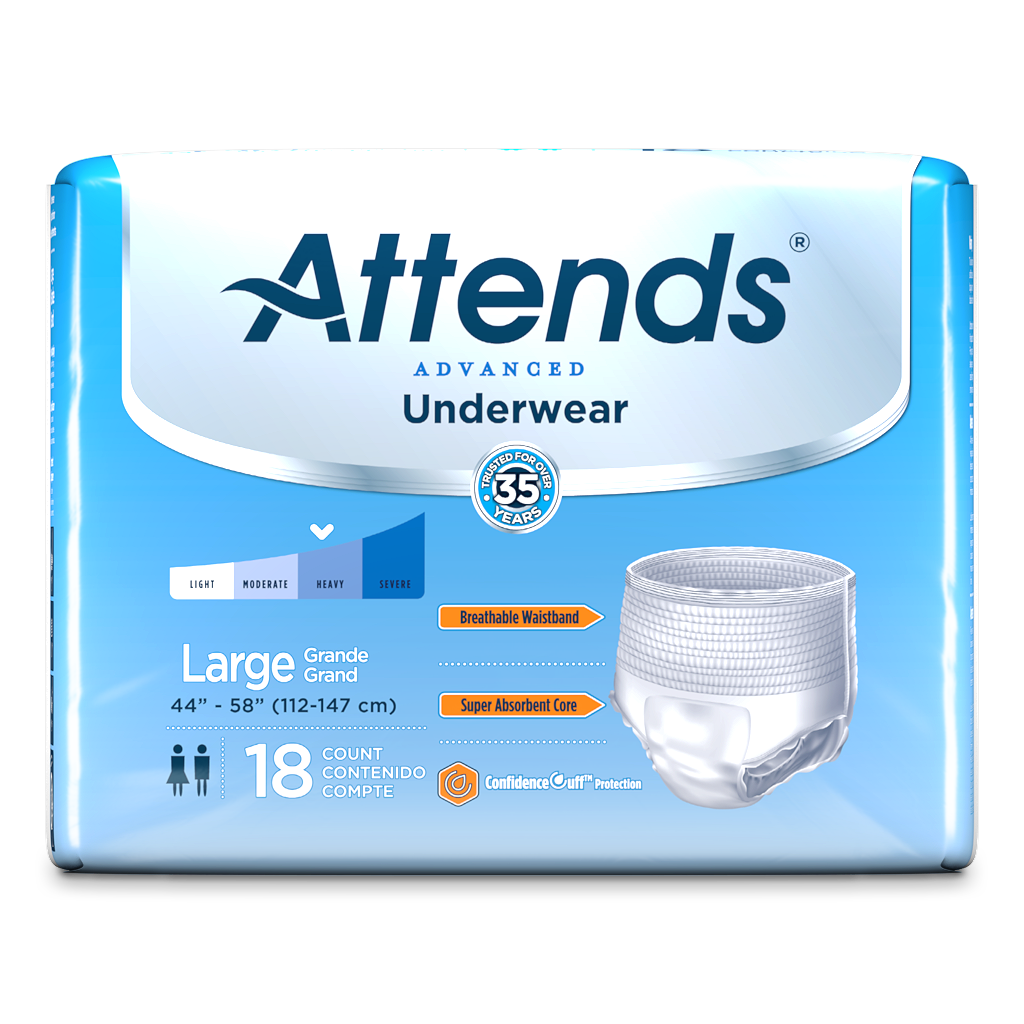 Attends Maximum Absorbency Underwear, (Previously Attends Extra) Various  Sizes
