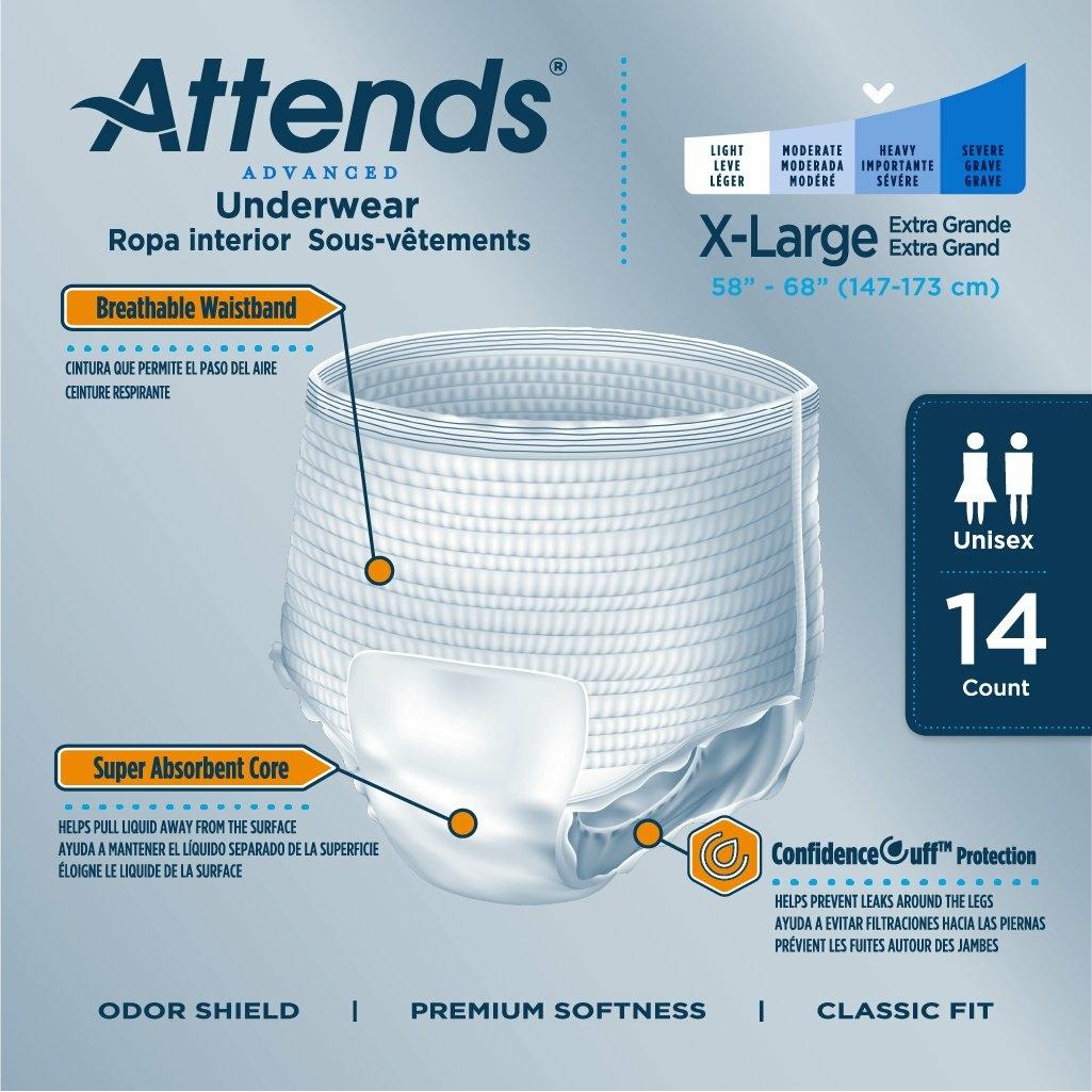 Attends Advanced Disposable Incontinence Underwear Children to Adults –