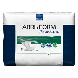 Abena Abri-Form Premium in Large L1 Disposable Adult Brief for moderate to heavy incontinence, front of package
