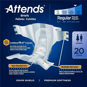  Attends Briefs adult diapers for bladder leak urinary incontinence product features