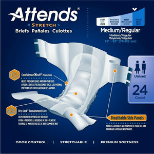 Attends Stretch Briefs adult diapers for incontinence product features