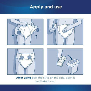 Attends Briefs in Extra Small / Youth Adult Diapers for Incontinence, how to apply illustration