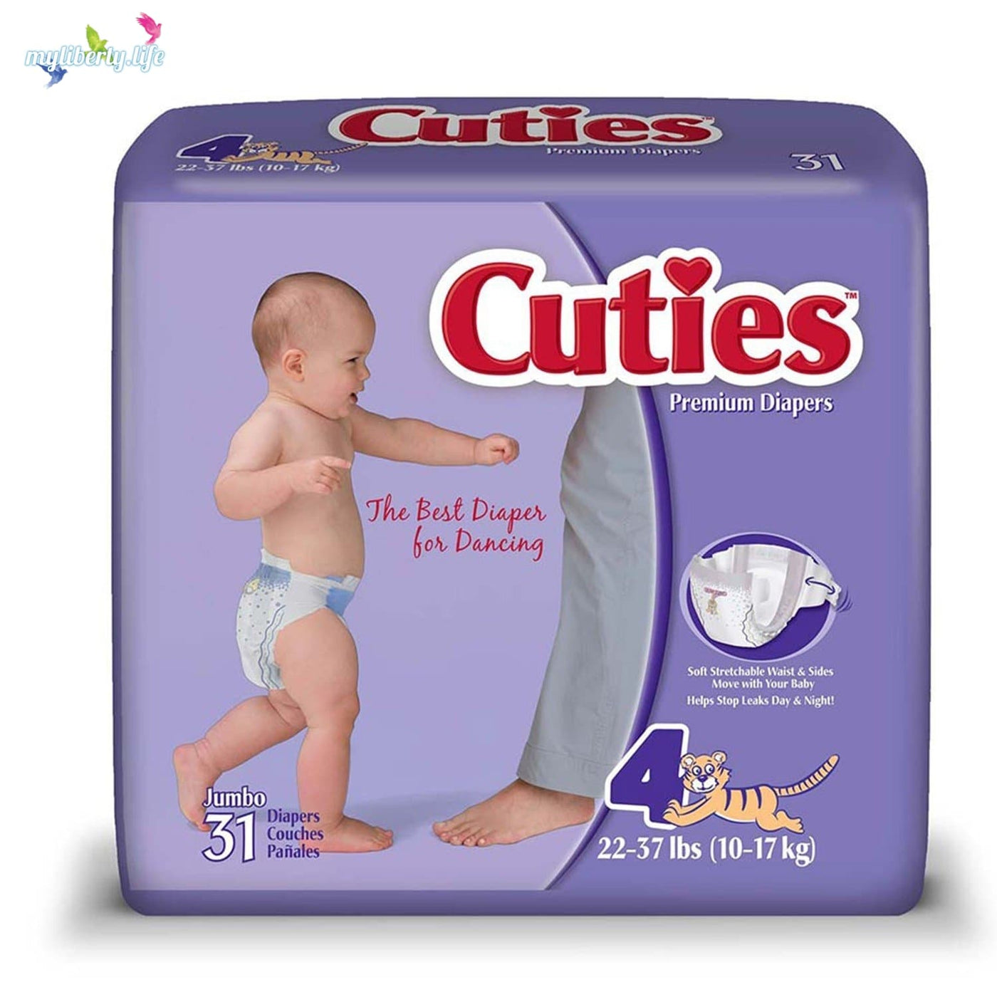 Cuties Baby Diapers in 7 sizes from Newborn to 35+ lbs - home delivery from