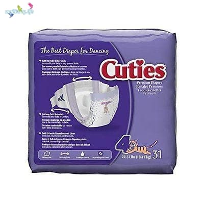 Cuties Baby Diapers in 7 sizes from Newborn to 35+ lbs - home