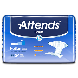 Attends Briefs adult diapers for bladder leak urinary incontinence packaging in Medium