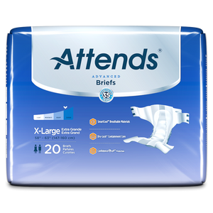 Attends Advanced Briefs adult diapers for incontinence packaging in Extra Large
