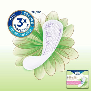 Dry, secure, odour TENA Very Light Panty Liners in very light absorbency liners for urinary incontinence