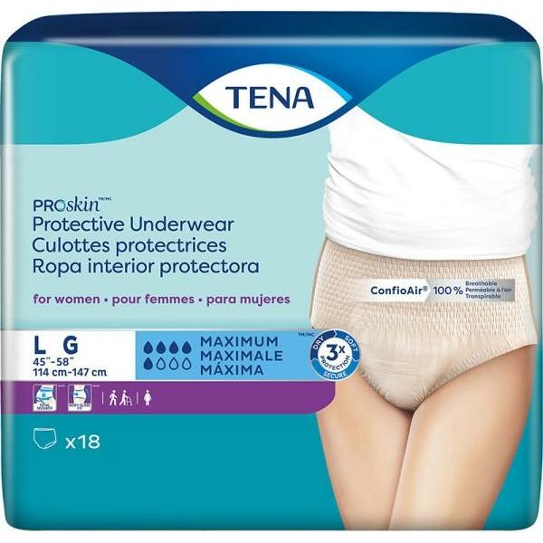 Disposable incontinence underwear for light bladder leakage  TENA ProSkin  Protective Underwear for Women –