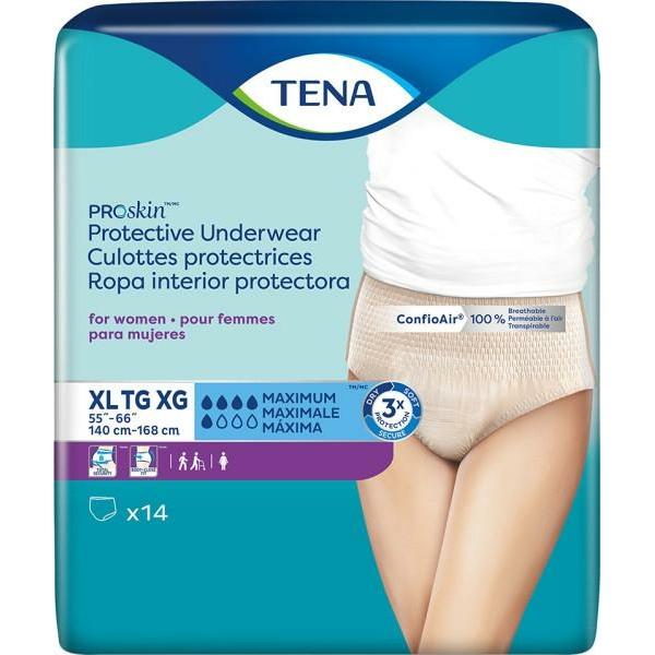  TENA ProSkin Extra Breathable Underwear, Incontinence,  Disposable, Moderate Absorbency, XL, 12 Count : Health & Household